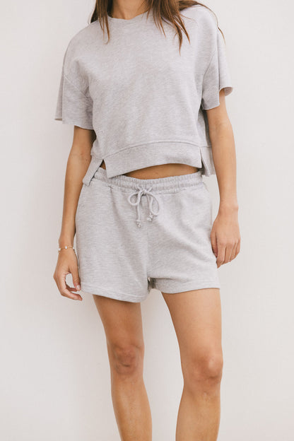 Willa Knit Shorts in Heather Grey - FINAL SALE