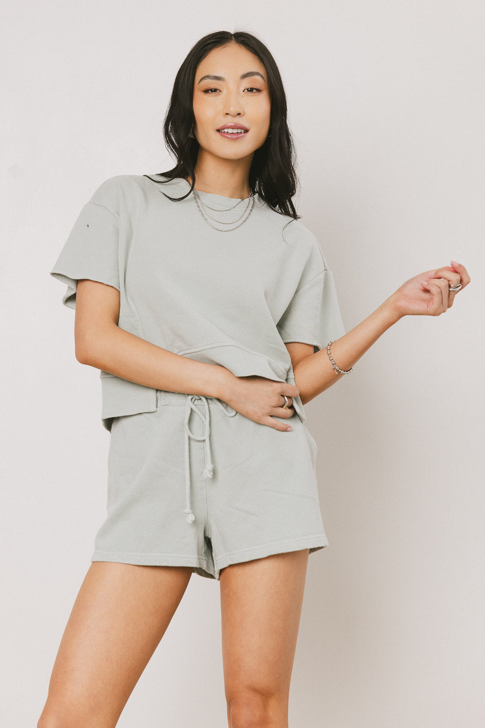 Willa Knit Shorts in Sage - FINAL SALE