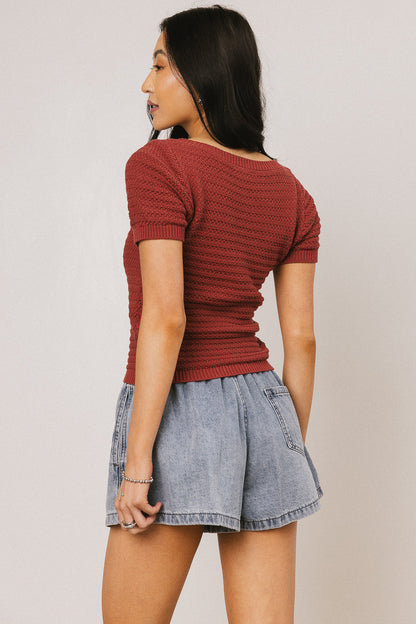 Lewis Knit Sweater in Marsala - FINAL SALE