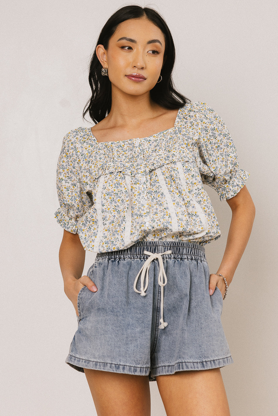 Raven Shorts in Medium Wash - FINAL SALE