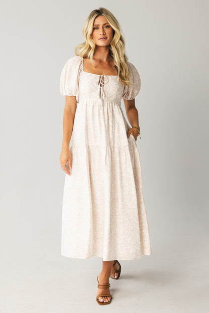 Kelsie Floral Midi Dress in Pink - FINAL SALE