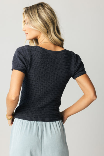 Lewis Knit Sweater in Indigo - FINAL SALE