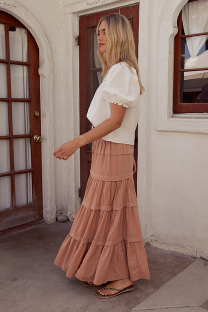 Rain Striped Maxi Skirt in Rust - FINAL SALE
