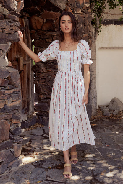 Effie Embroidered Midi Dress - FINAL SALE