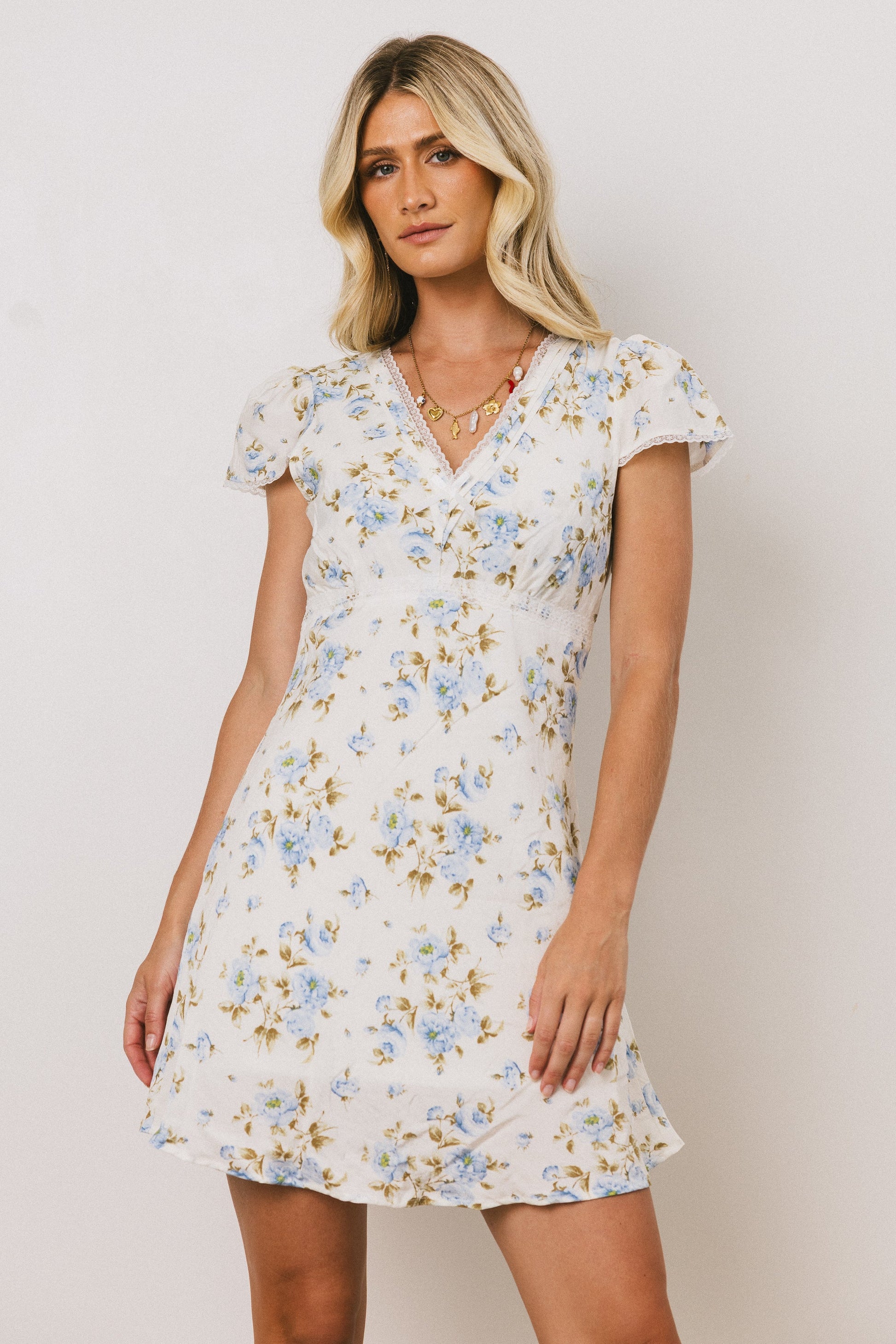 Leo Lace Trim Mini Dress - FINAL SALE
