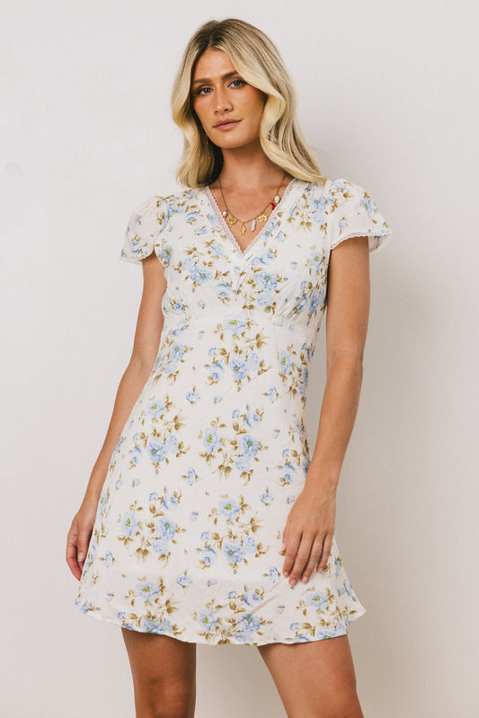 Leo Lace Trim Mini Dress - FINAL SALE