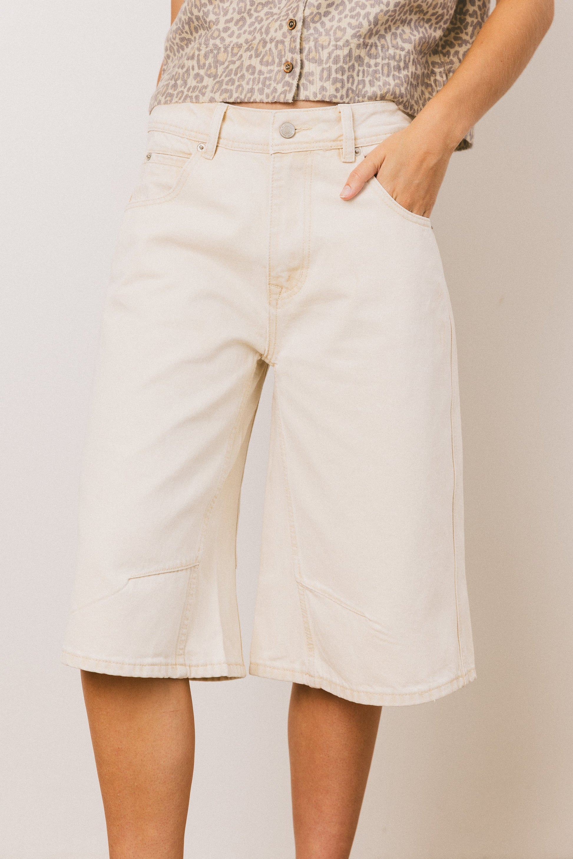 Alden Bermuda Shorts in Cream - FINAL SALE