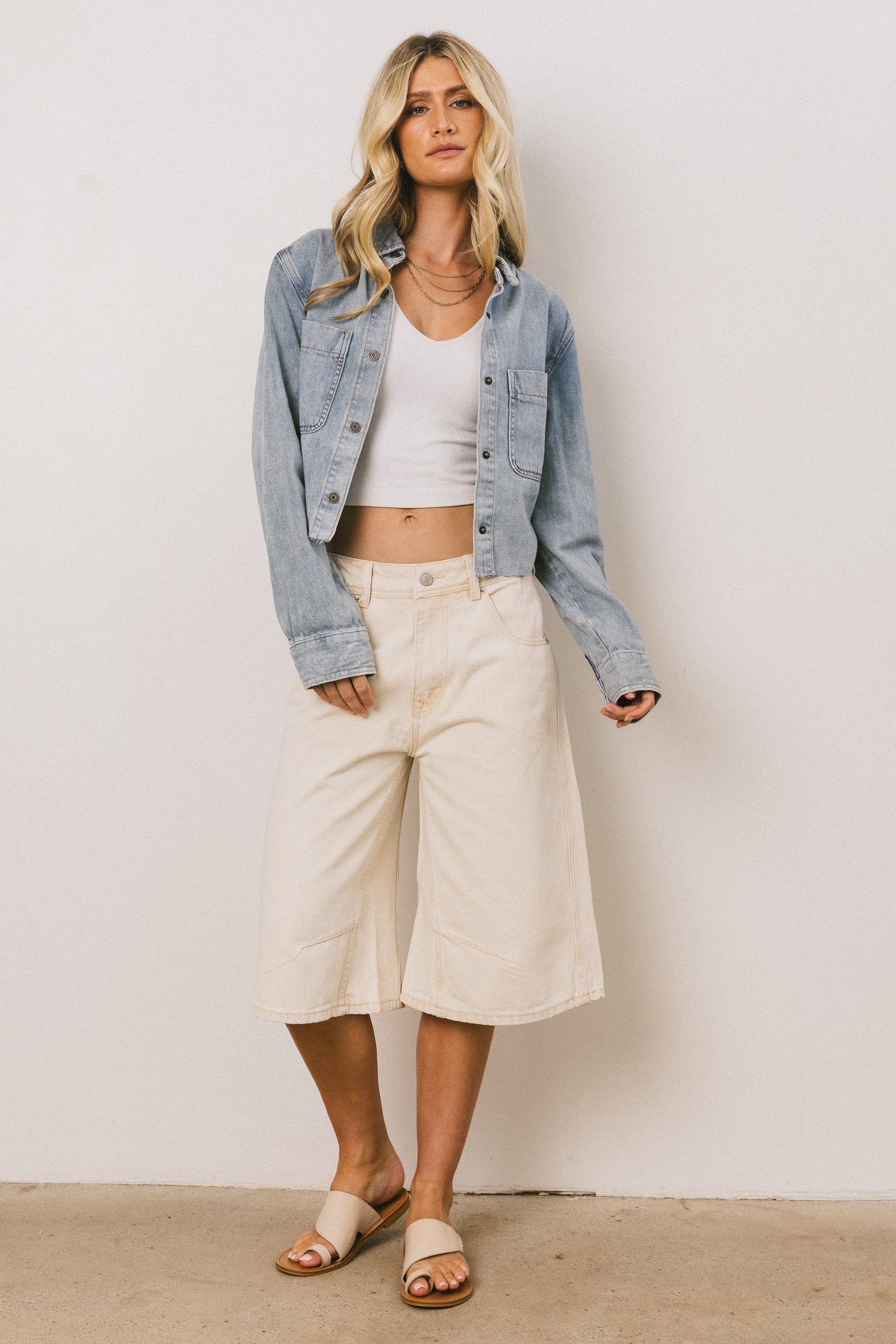 Alden Bermuda Shorts in Cream - FINAL SALE
