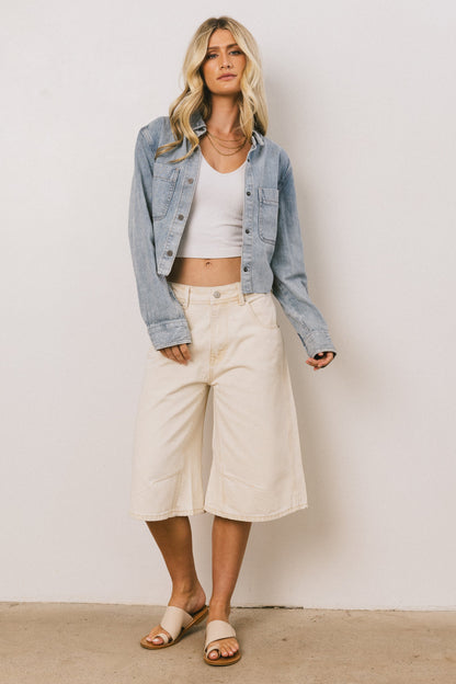 Alden Bermuda Shorts in Cream - FINAL SALE