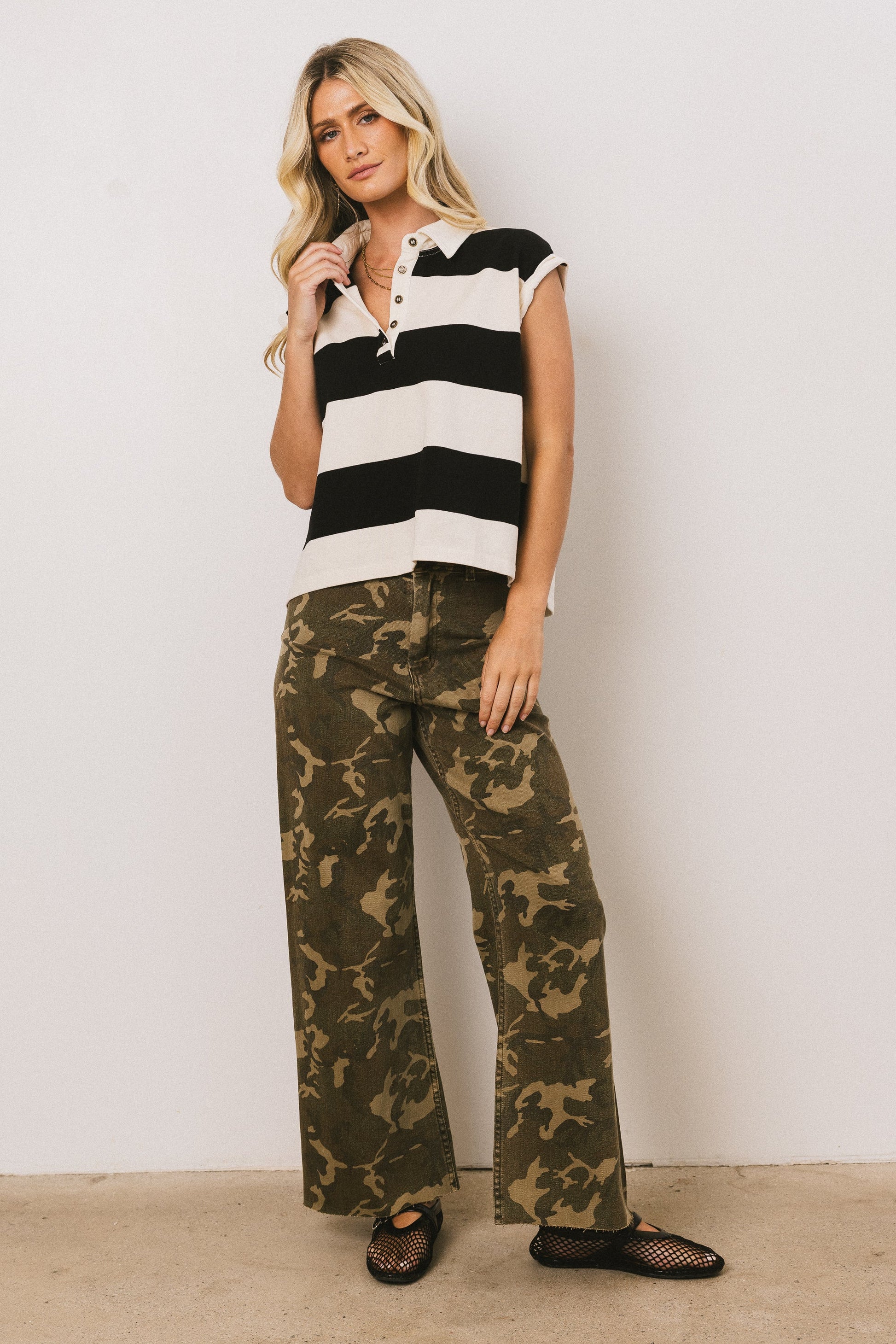 Blake Striped top in Black