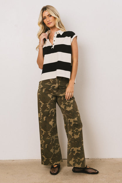 Blake Striped top in Black