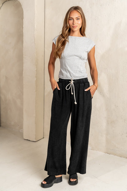 Nico Wide Leg Pants in Black - FINAL SALE
