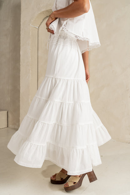 Mira Maxi Skirt in White - FINAL SALE