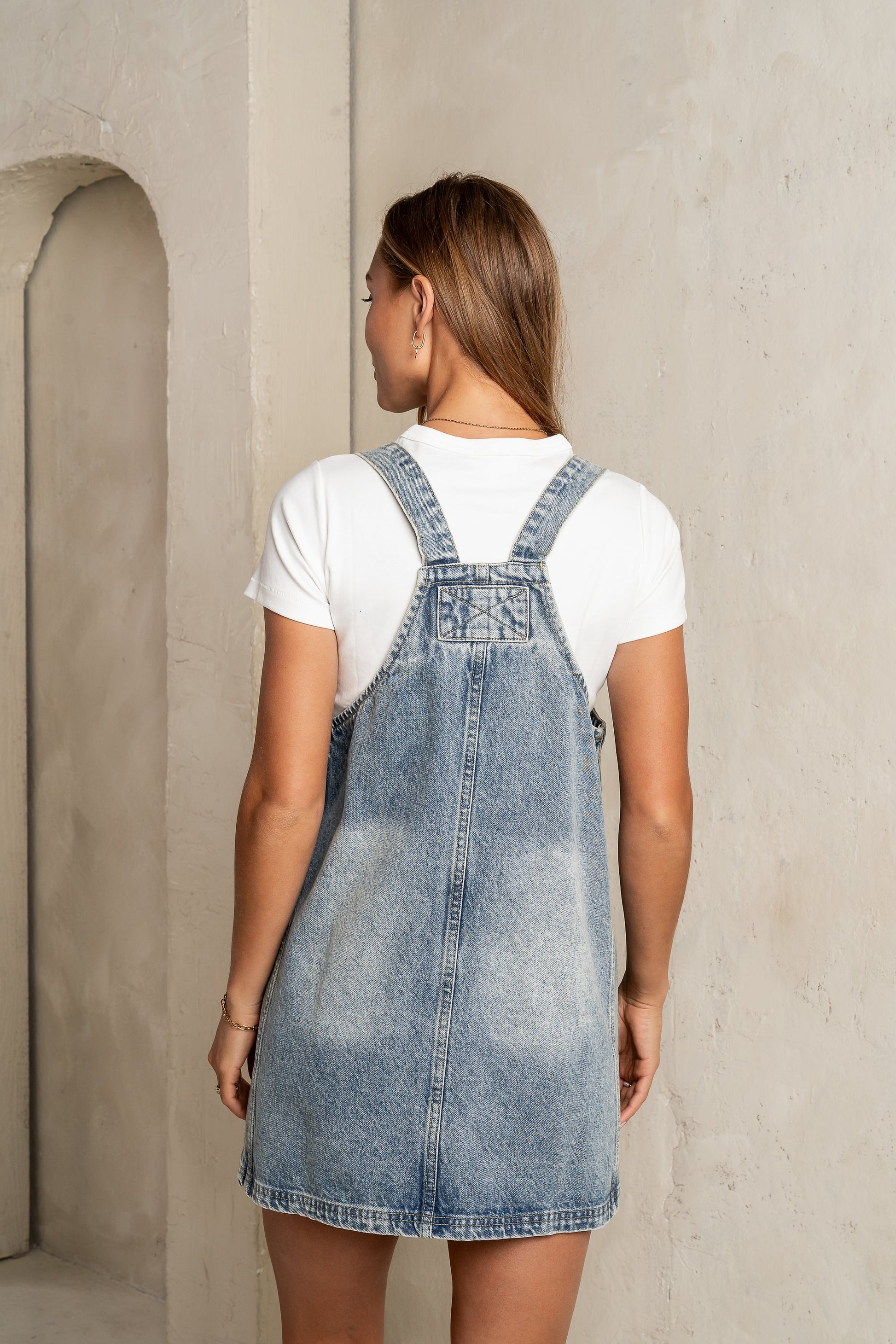 Koa Denim Mini Dress in Light Wash - FINAL SALE