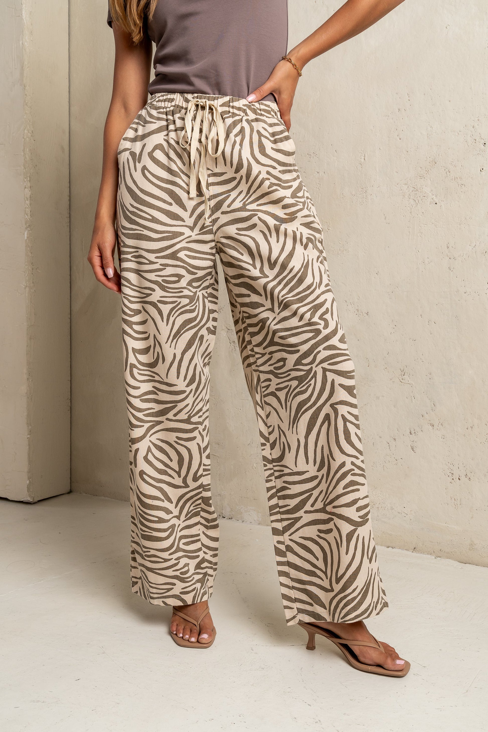 Hazel Abstract Linen Pants - FINAL SALE