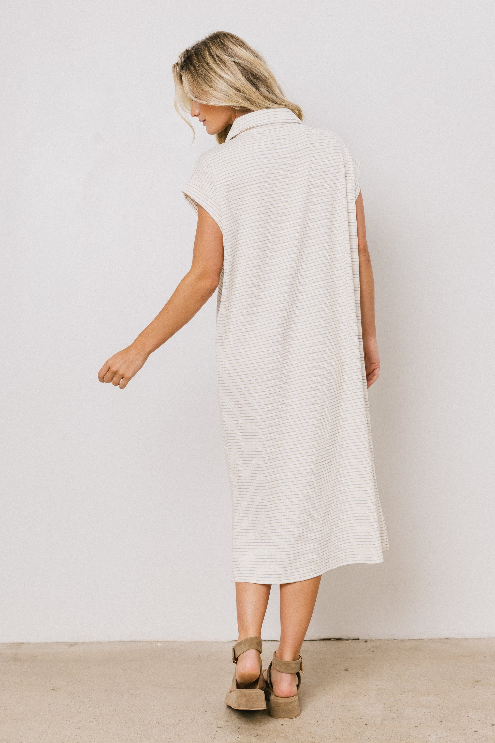 Elisa Striped Maxi Dress in Tan - FINAL SALE
