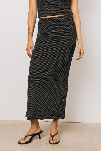 Norah Polka Dot Maxi Skirt in Black - FINAL SALE