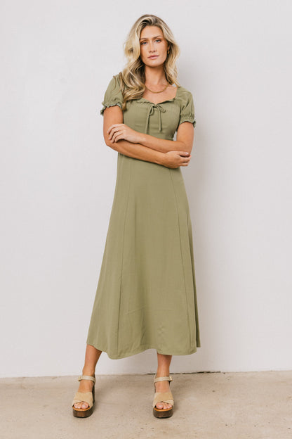 Maddox Midi Dress in Sage - FINAL SALE