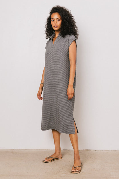 Elisa Striped Maxi Dress in Grey - FINAL SALE