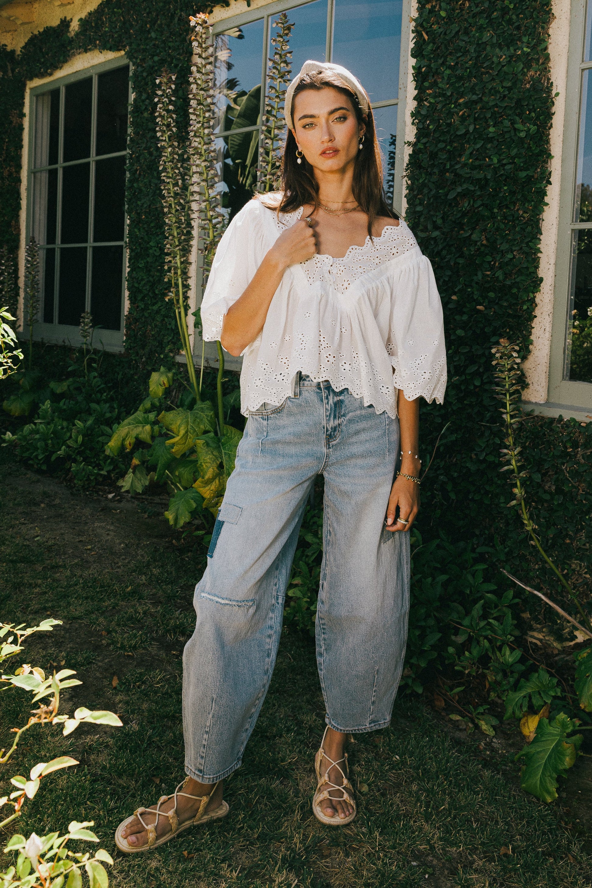 Jane Patchwork Barrel Jeans - FINAL SALE