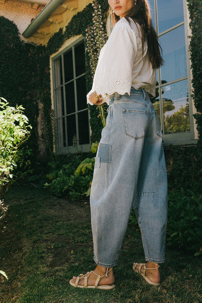 Jane Patchwork Barrel Jeans - FINAL SALE