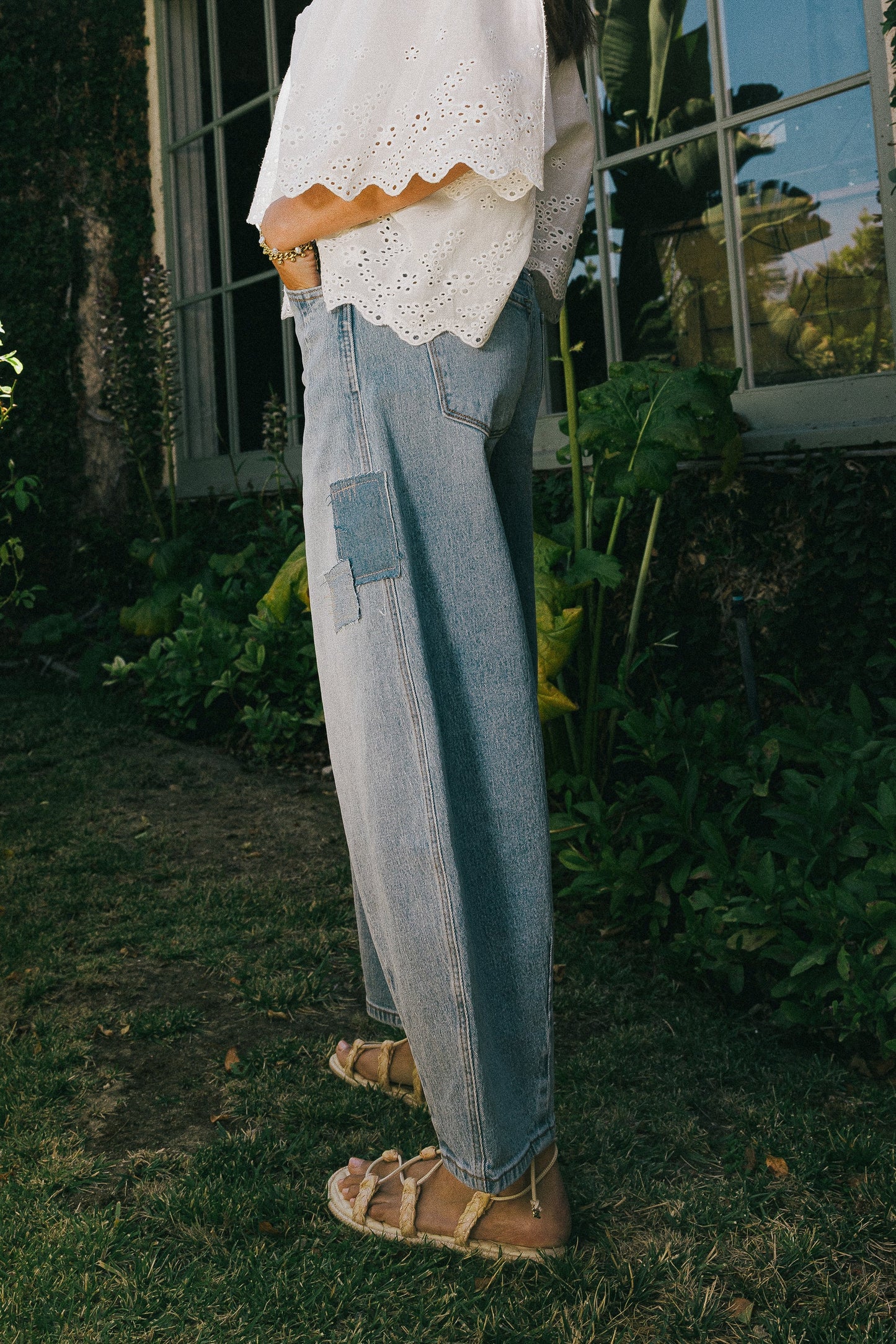 Jane Patchwork Barrel Jeans - FINAL SALE