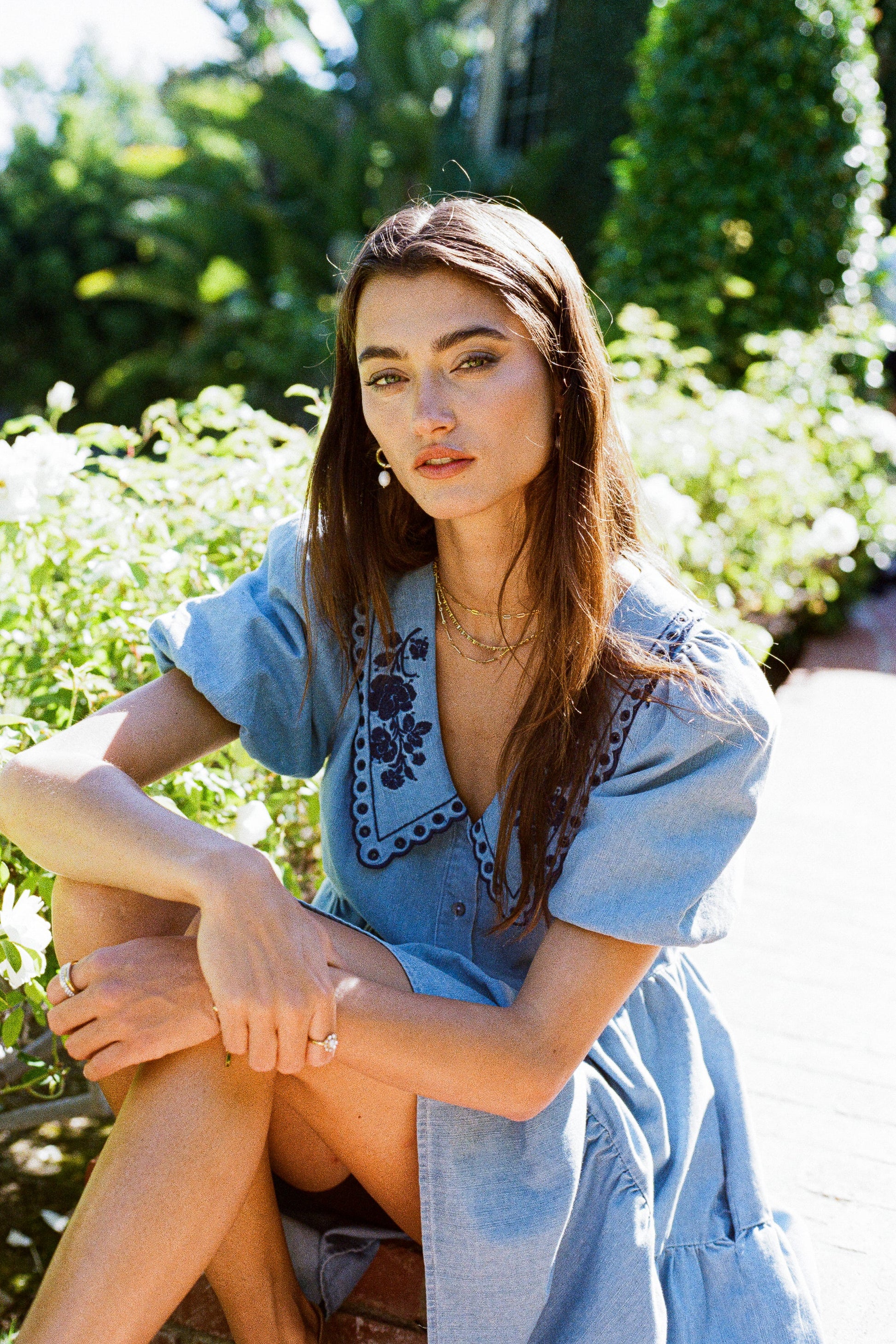 River Embroidered Mini Dress - FINAL SALE
