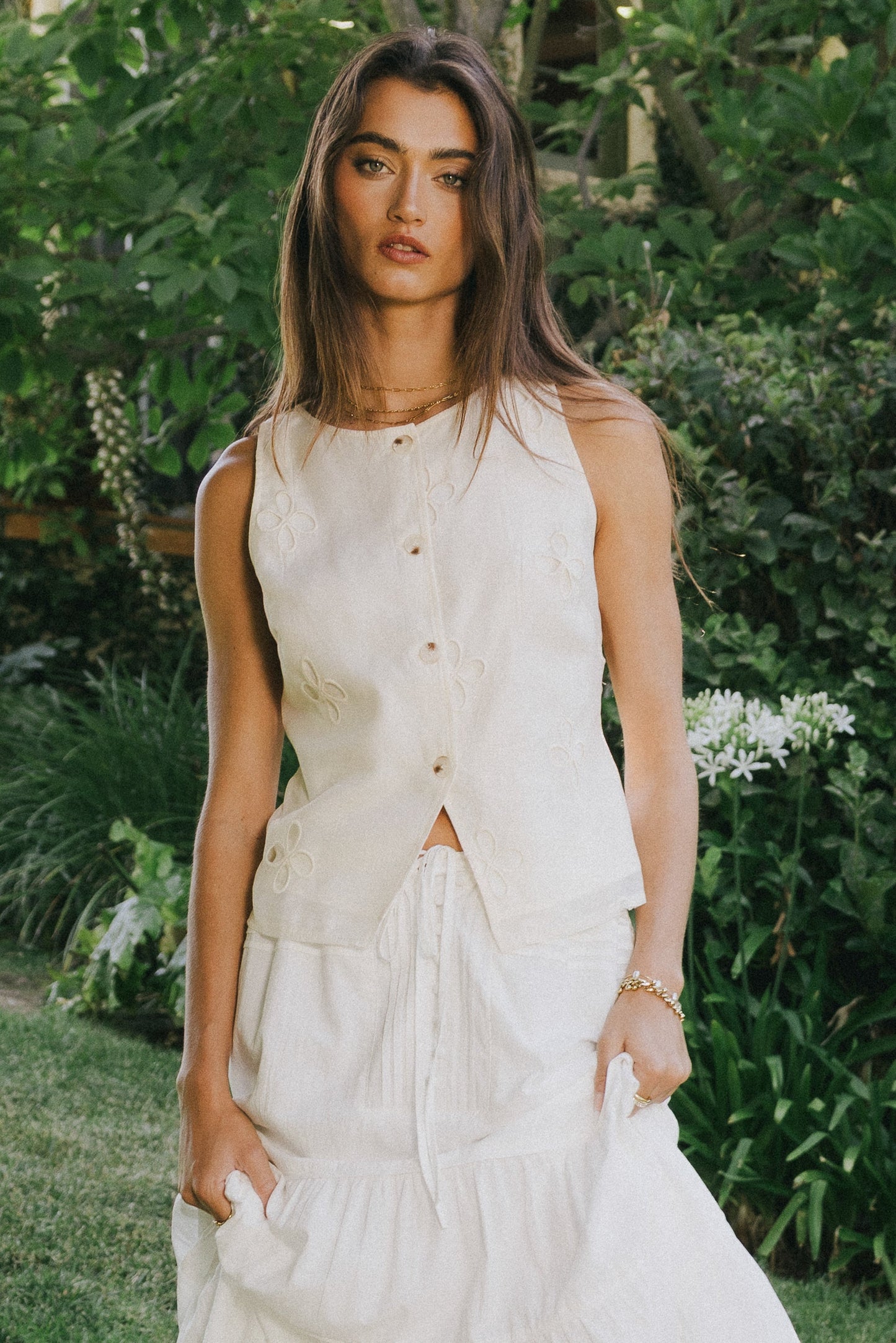 Andie Embroidered Button Up - FINAL SALE