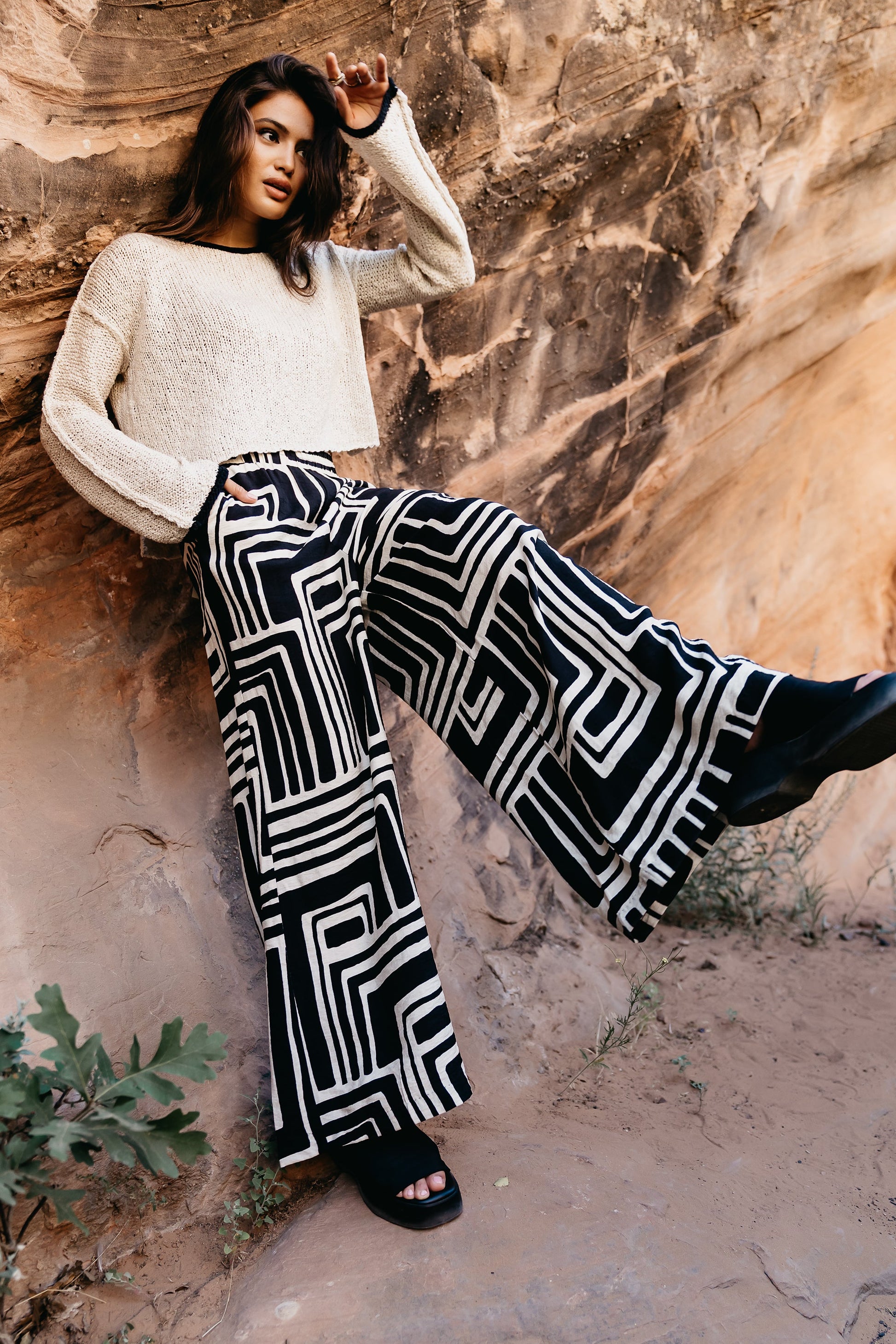 Noa Abstract Pants in Black - FINAL SALE