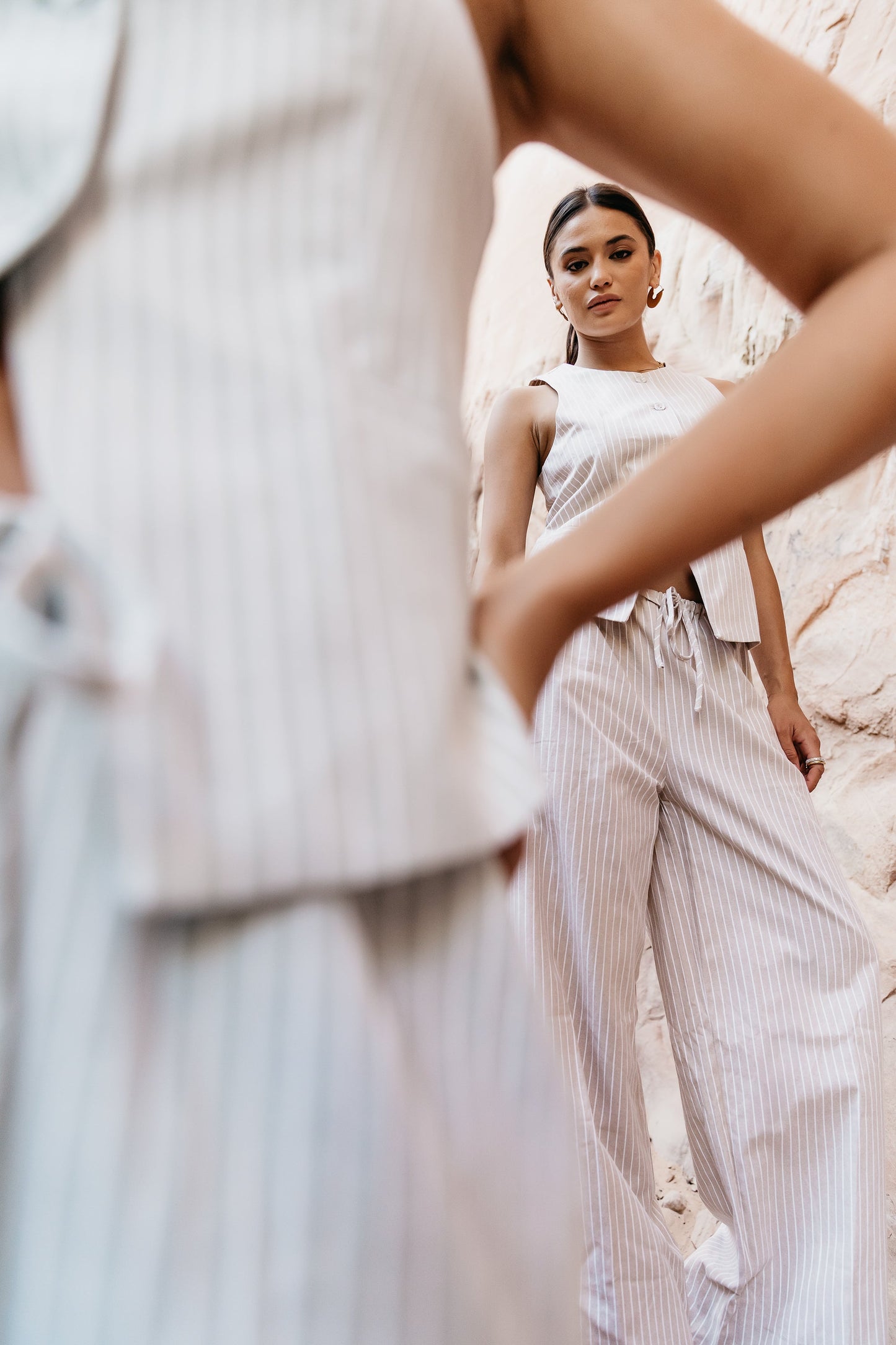Rosa Wide Leg Pants in Taupe