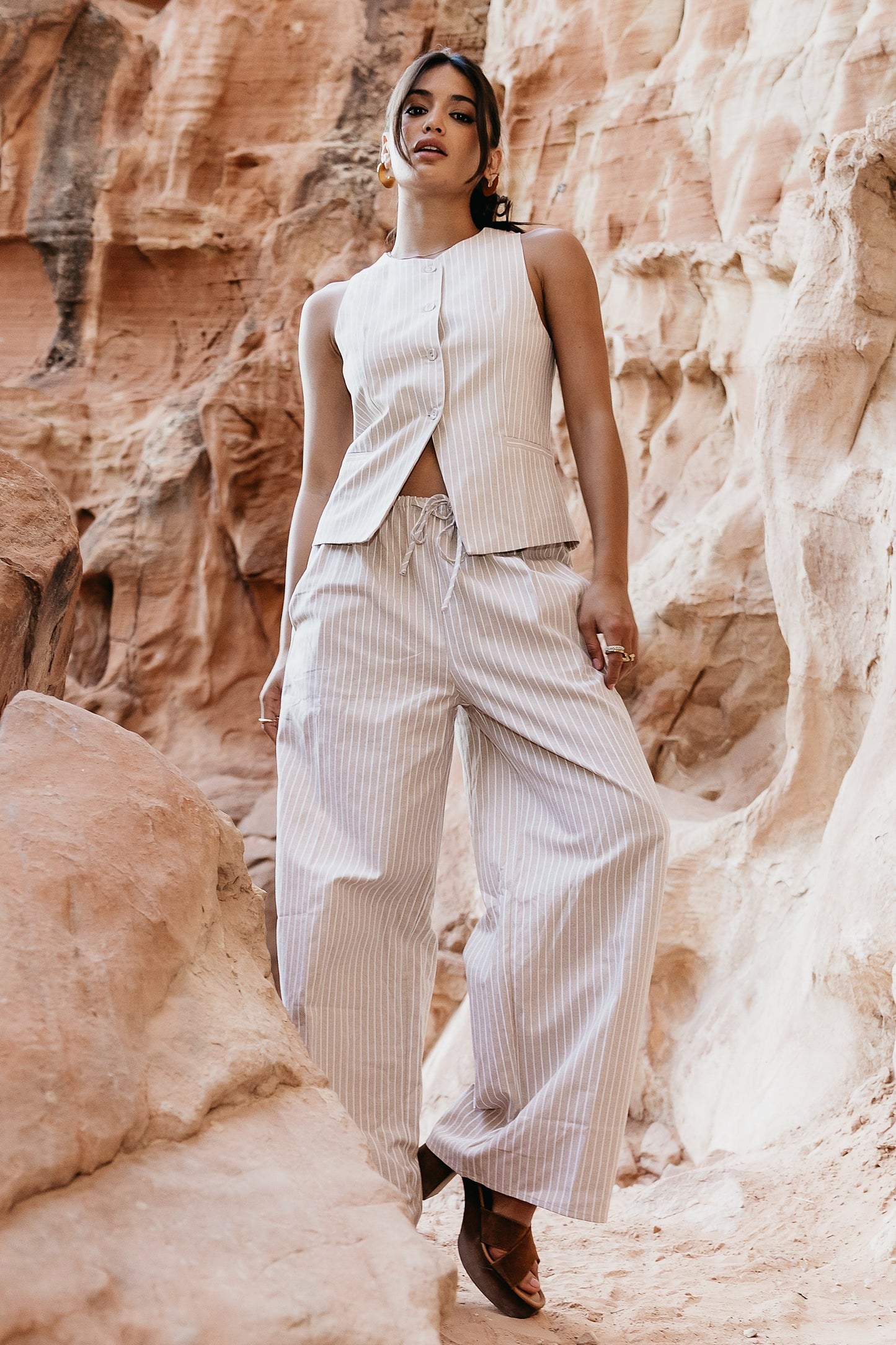 Rosa Wide Leg Pants in Taupe