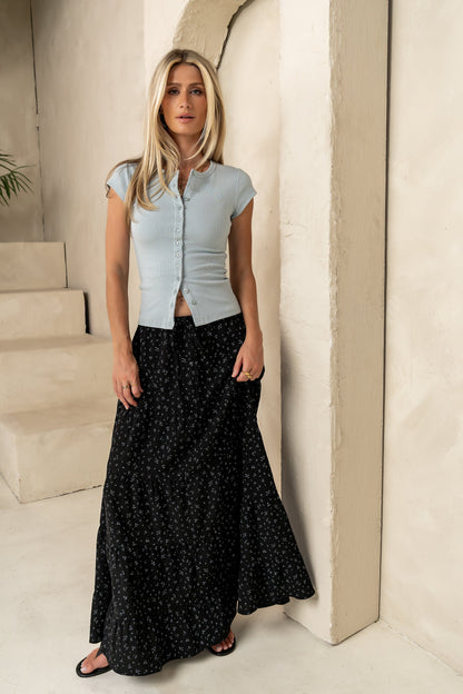 Marlee Floral Maxi Skirt in Black - FINAL SALE