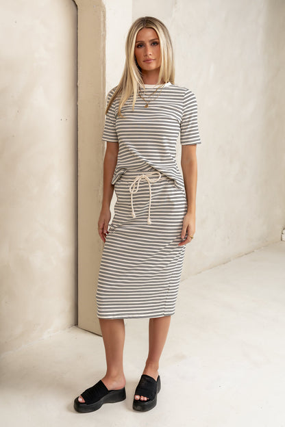 Niya Striped Top in Black - FINAL SALE