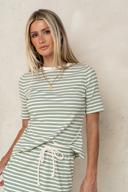 Niya Striped top in Green - FINAL SALE