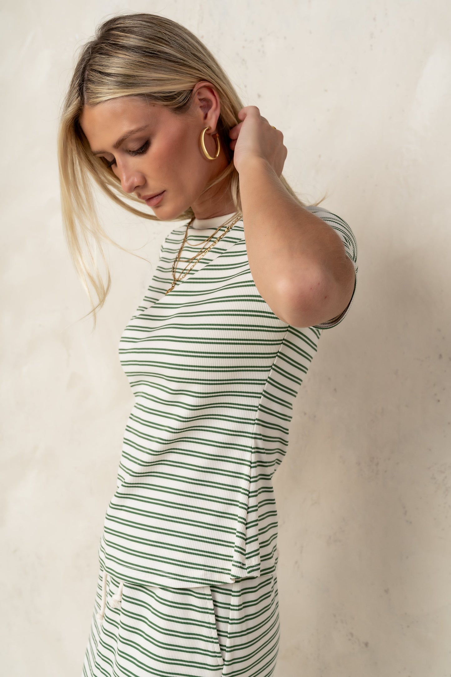 Niya Striped top in Green - FINAL SALE