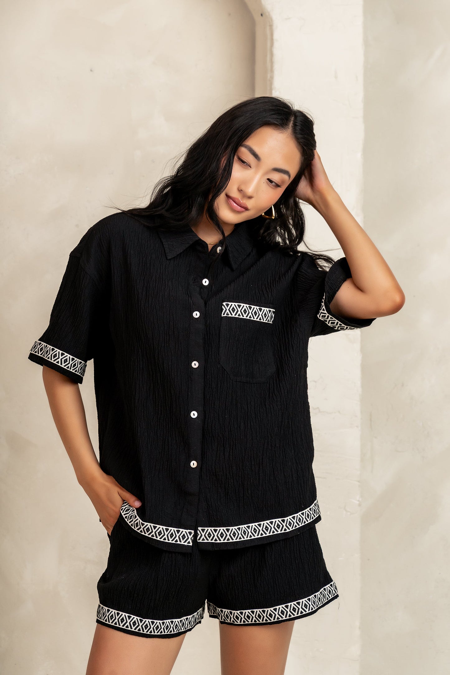 Charley Abstract Shorts in Black - FINAL SALE