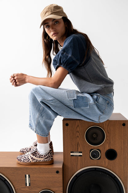 Rory Contrast Top in Denim - FINAL SALE
