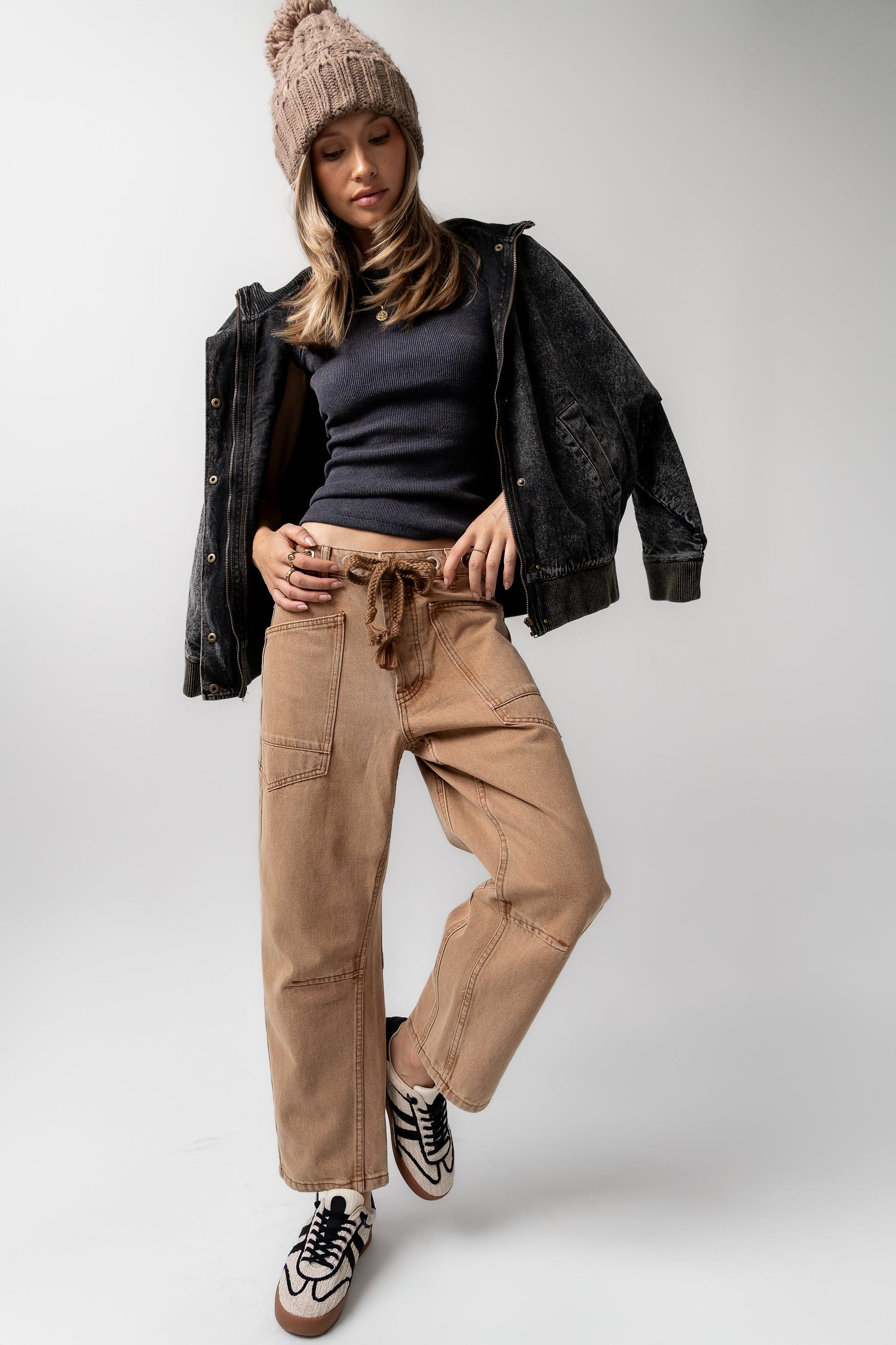 Jocelyn Barrel Jeans in Rust - FINAL SALE