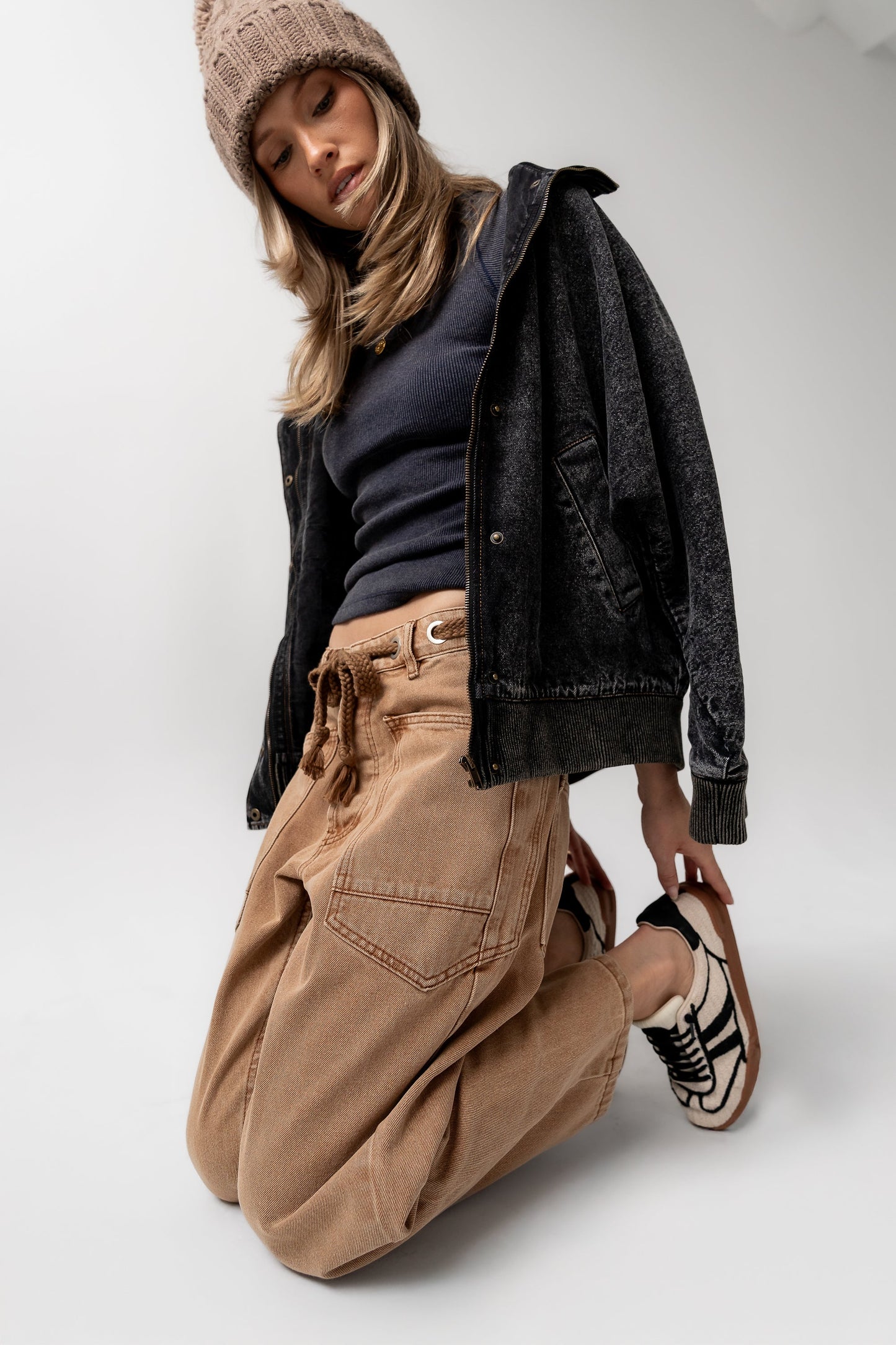 Jocelyn Barrel Jeans in Rust - FINAL SALE