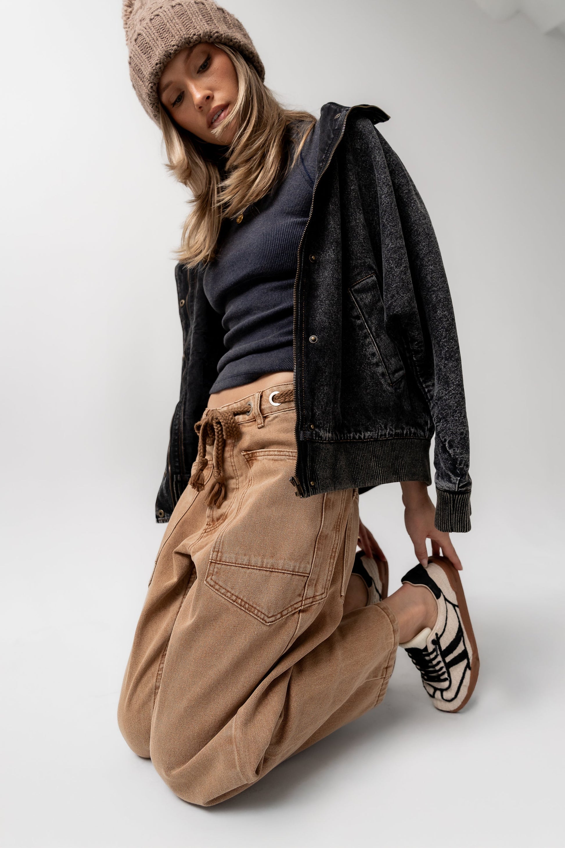 Jocelyn Barrel Jeans in Rust - FINAL SALE