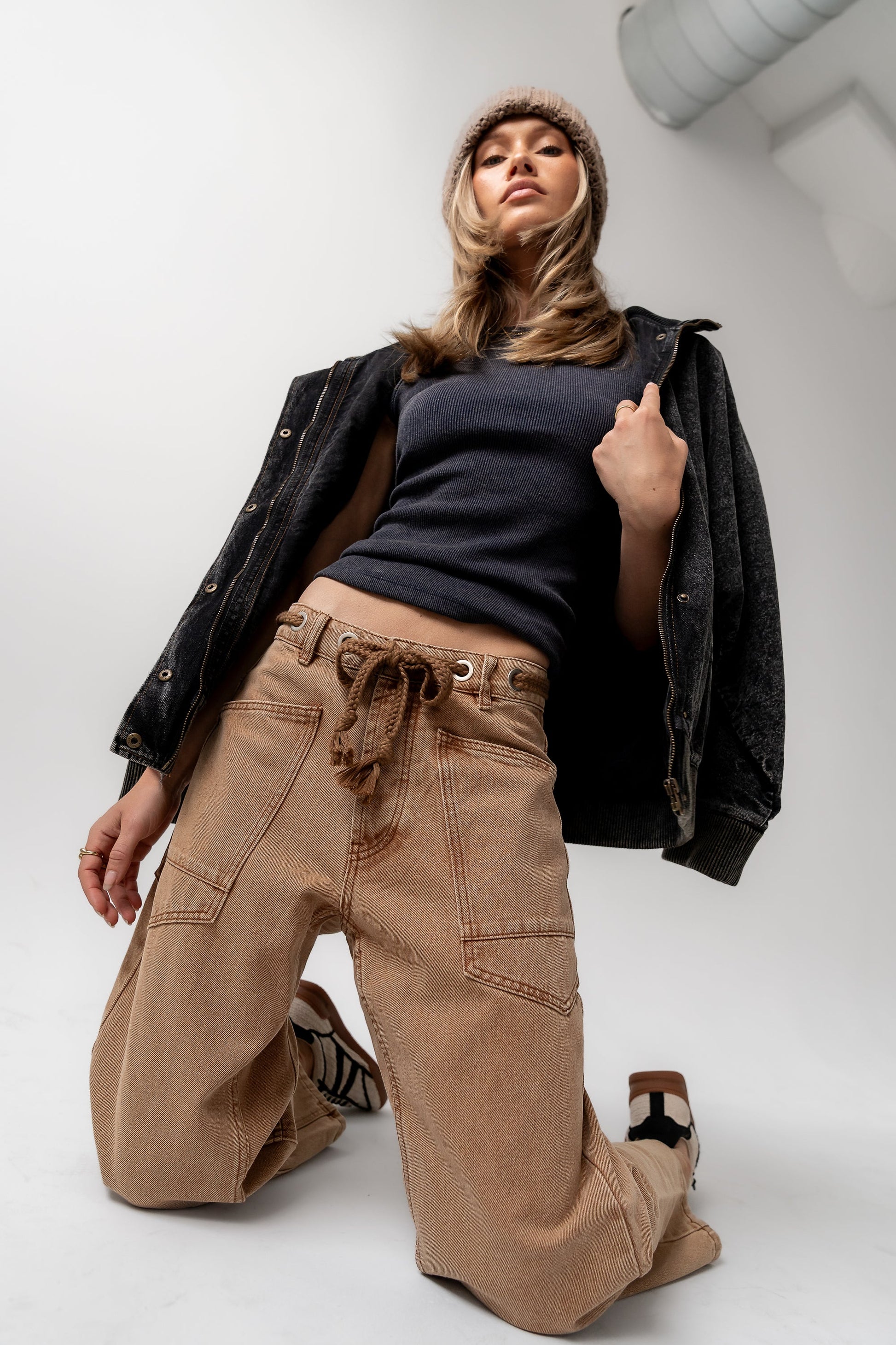Jocelyn Barrel Jeans in Rust - FINAL SALE