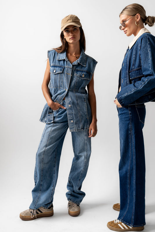 Taylor Denim Vest in Medium Wash - FINAL SALE