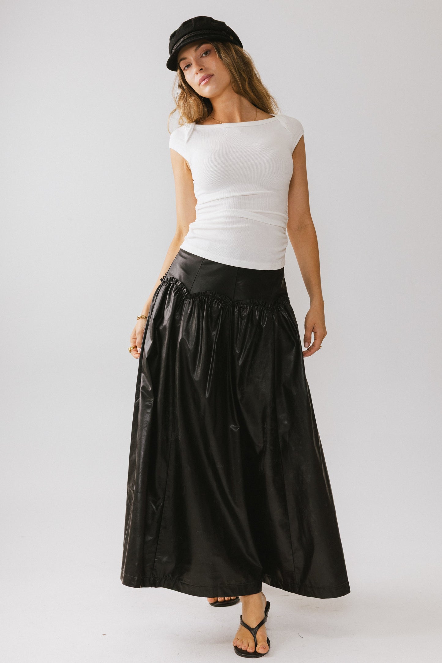 Benson Vegan Leather Maxi Skirt - FINAL SALE