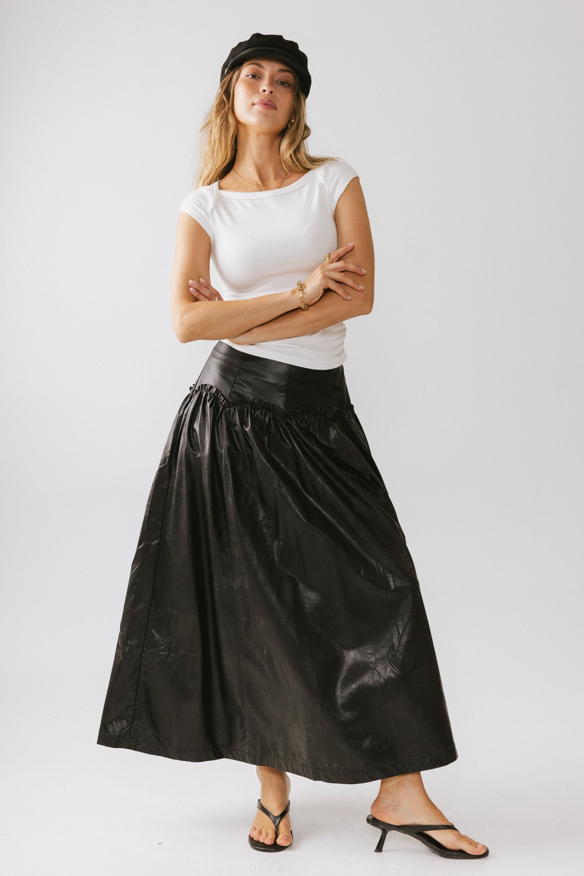 Benson Vegan Leather Maxi Skirt - FINAL SALE