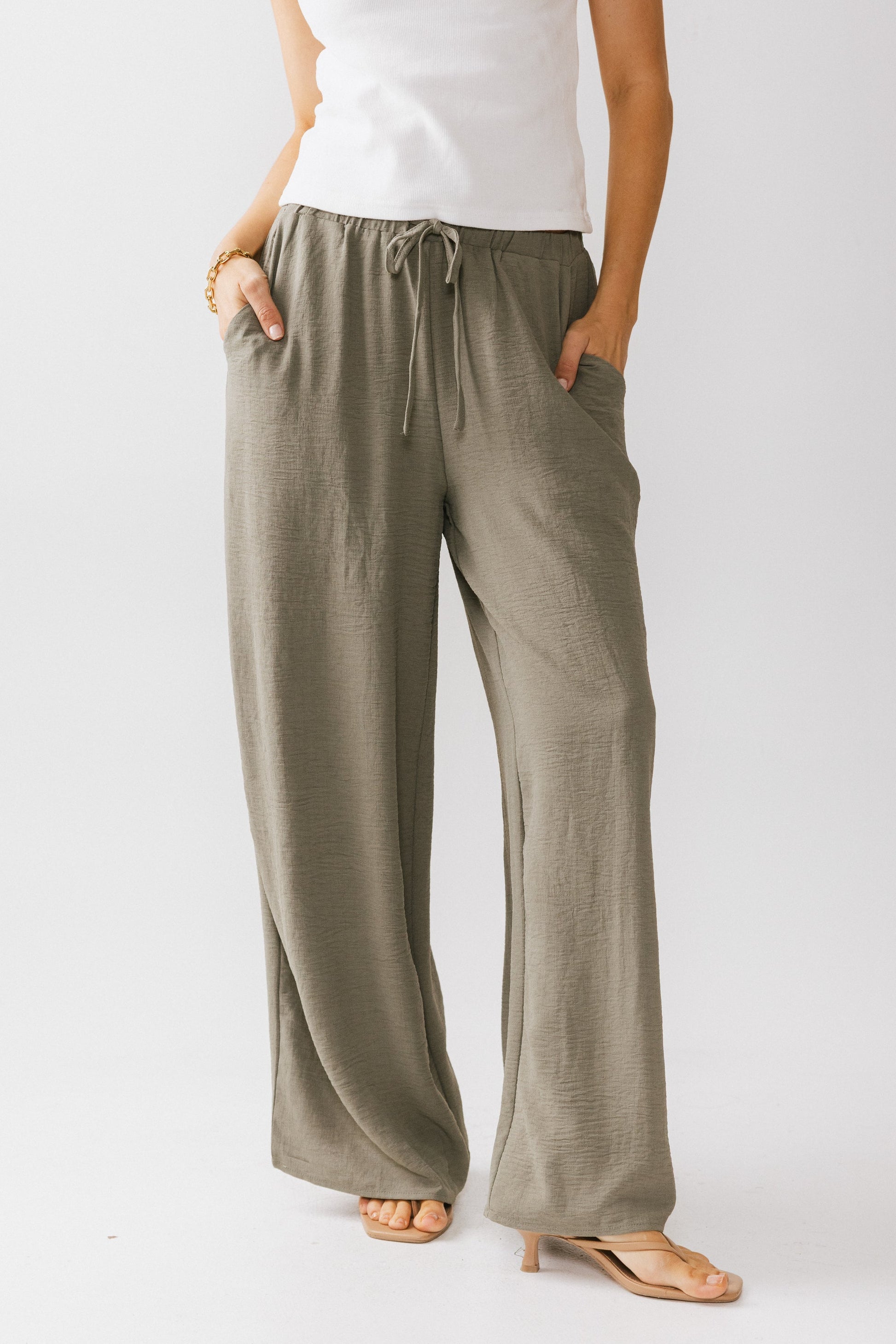 Salma Wide Leg Pants in Olive