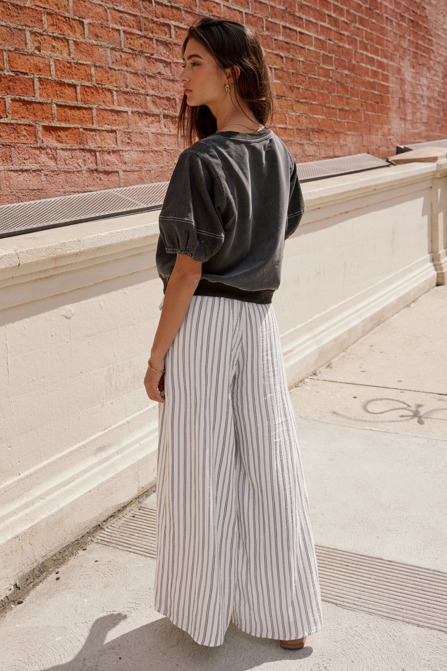 Mayson Wide Leg Pants in White - FINAL SALE
