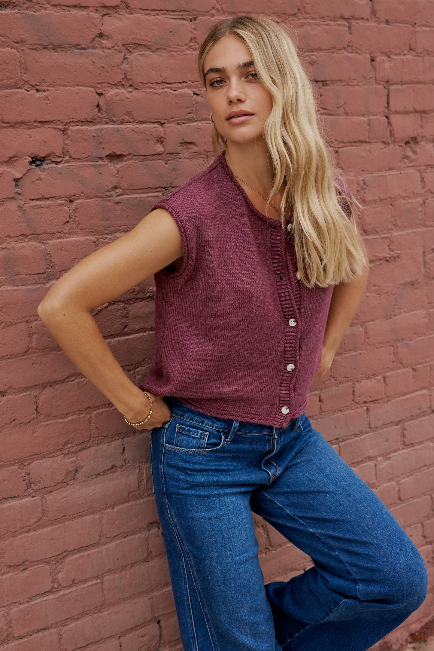 Paige Knit Sweater in Burgundy - FINAL SALE