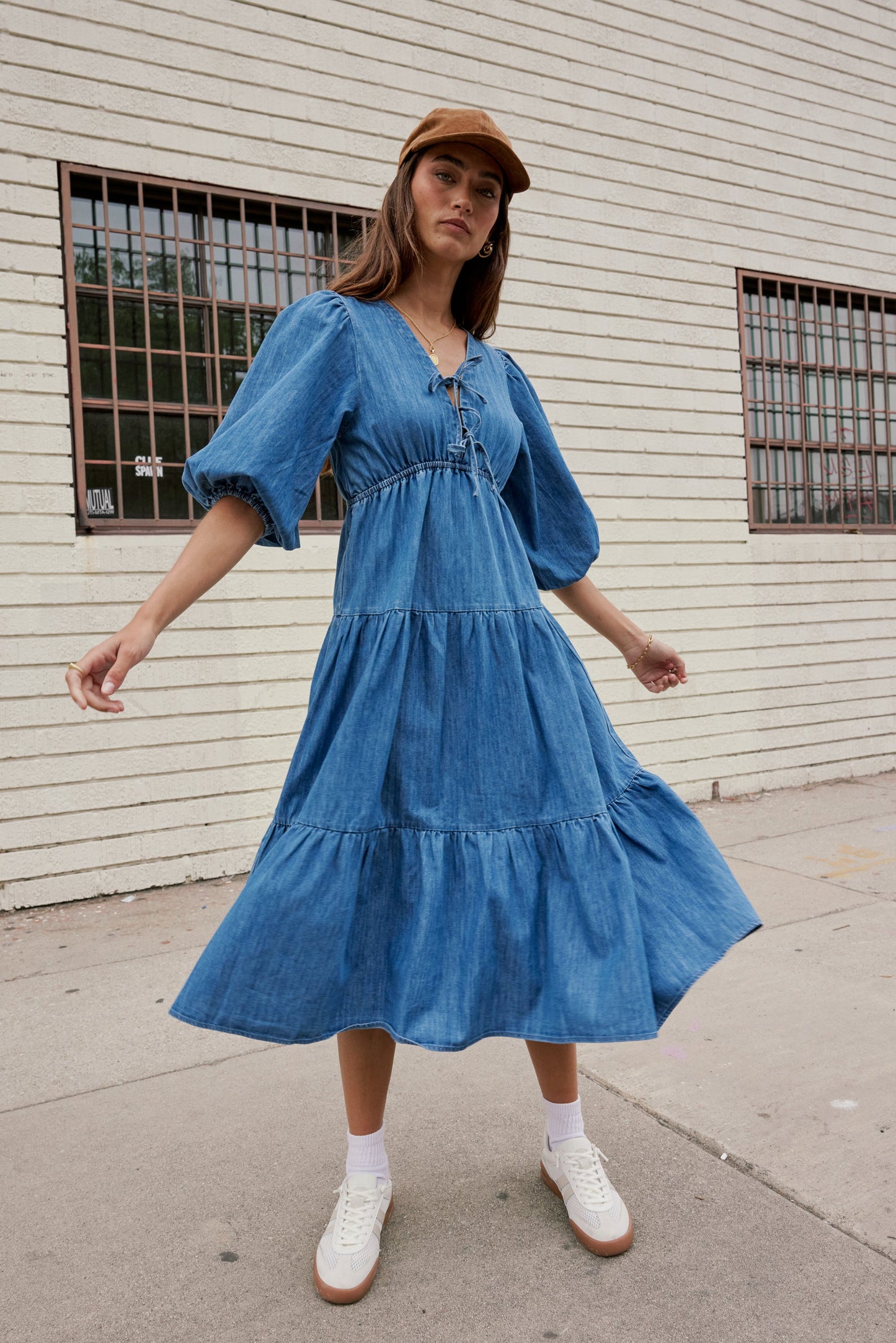 Nadia Midi Dress in Light Wash - FINAL SALE