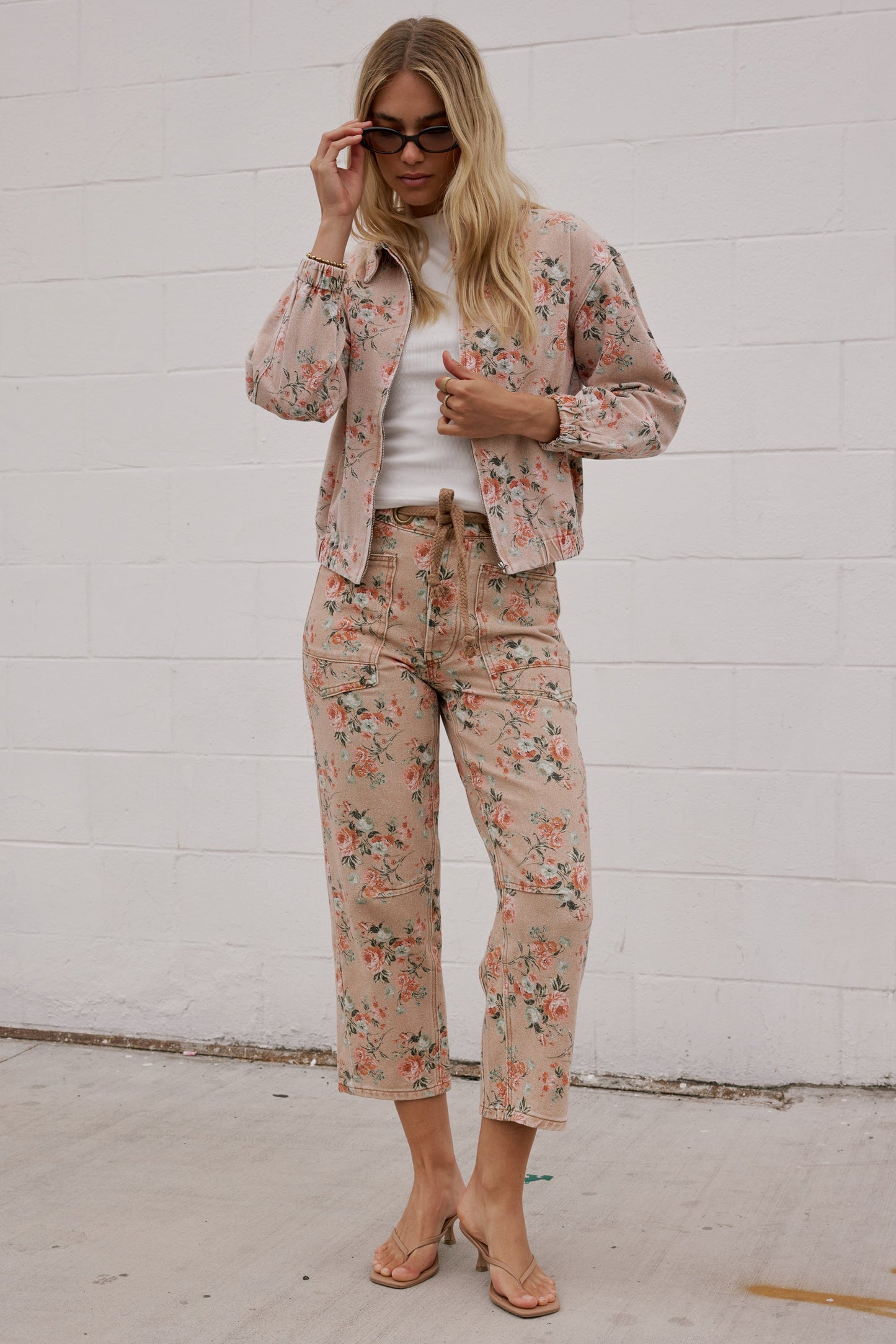 Kellie Floral Bomber Jacket in Vintage Ginger - FINAL SALE
