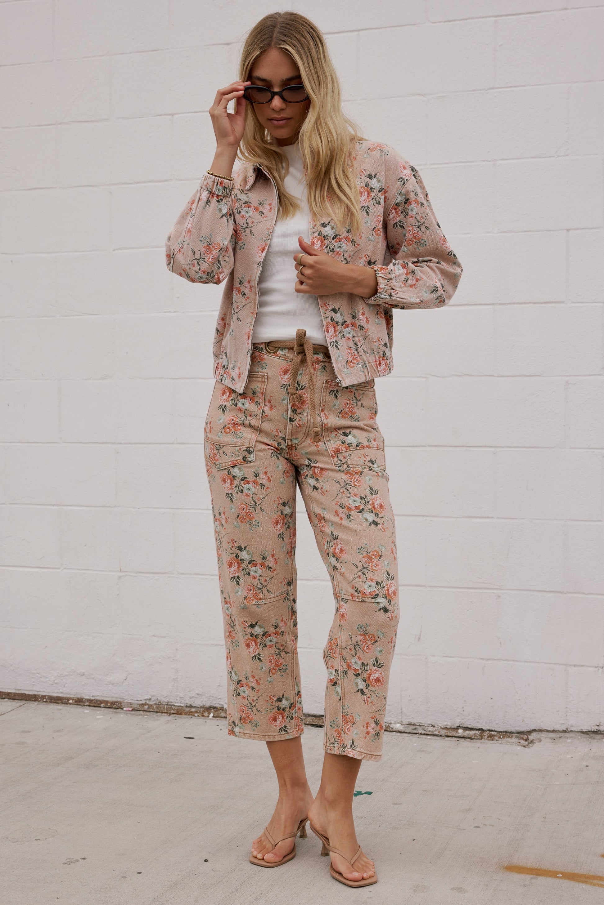 Kellie Floral Bomber Jacket in Vintage Ginger - FINAL SALE